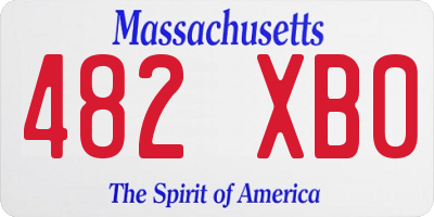 MA license plate 482XB0