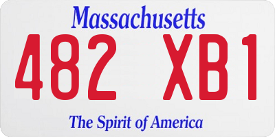 MA license plate 482XB1