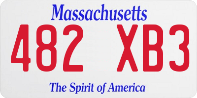 MA license plate 482XB3
