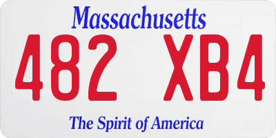 MA license plate 482XB4