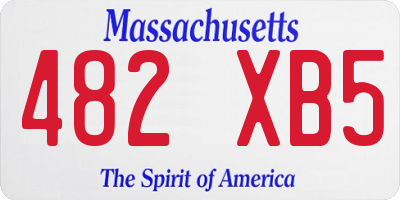 MA license plate 482XB5