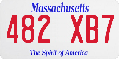 MA license plate 482XB7