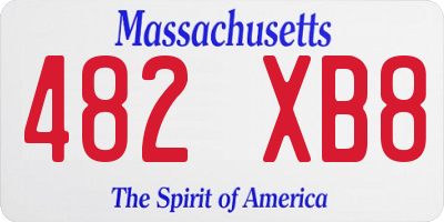 MA license plate 482XB8