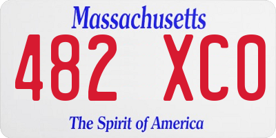 MA license plate 482XC0