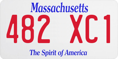 MA license plate 482XC1