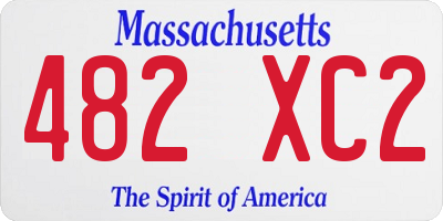 MA license plate 482XC2