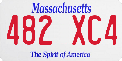 MA license plate 482XC4