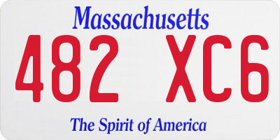 MA license plate 482XC6