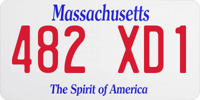 MA license plate 482XD1