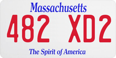 MA license plate 482XD2