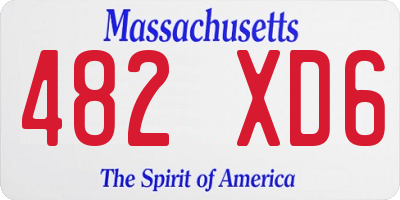 MA license plate 482XD6