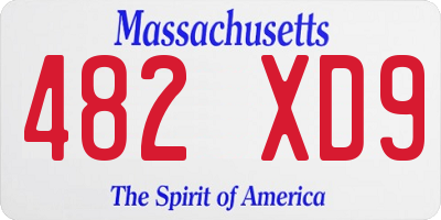 MA license plate 482XD9