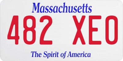 MA license plate 482XE0