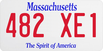 MA license plate 482XE1