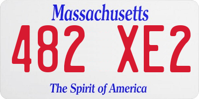 MA license plate 482XE2