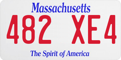 MA license plate 482XE4