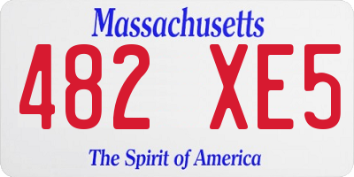 MA license plate 482XE5