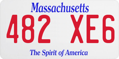 MA license plate 482XE6