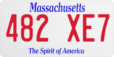 MA license plate 482XE7