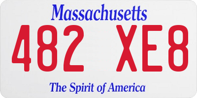 MA license plate 482XE8