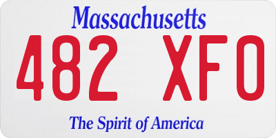 MA license plate 482XF0