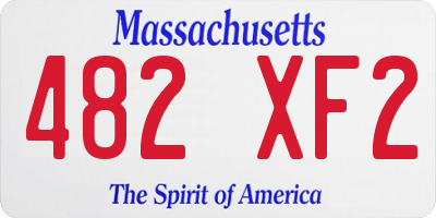 MA license plate 482XF2