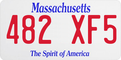 MA license plate 482XF5