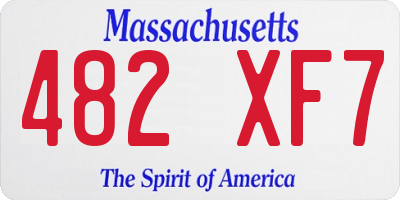 MA license plate 482XF7
