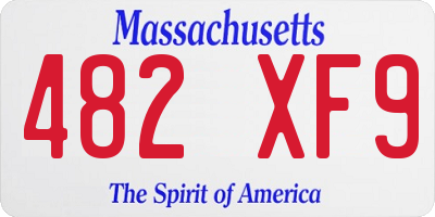 MA license plate 482XF9