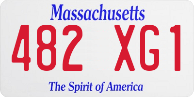 MA license plate 482XG1