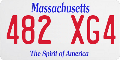 MA license plate 482XG4