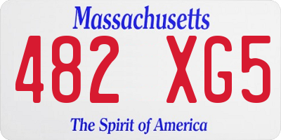 MA license plate 482XG5