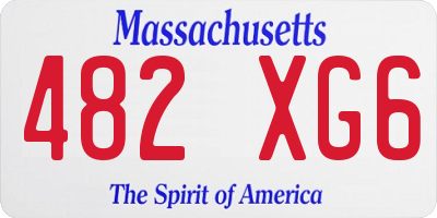 MA license plate 482XG6