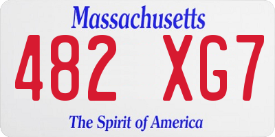 MA license plate 482XG7