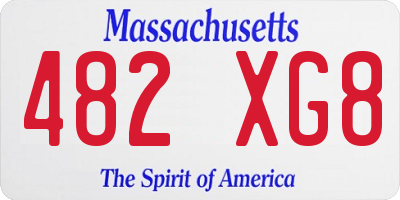MA license plate 482XG8