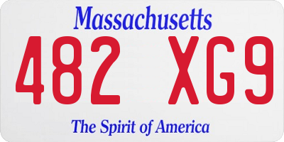 MA license plate 482XG9