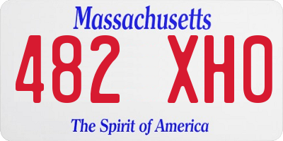 MA license plate 482XH0