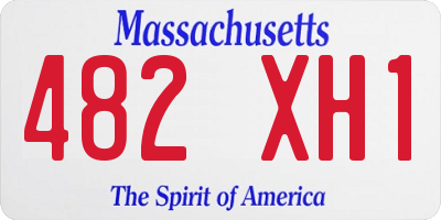 MA license plate 482XH1