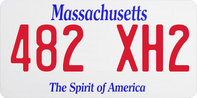 MA license plate 482XH2