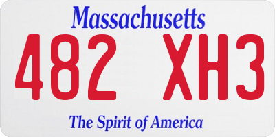 MA license plate 482XH3