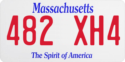 MA license plate 482XH4