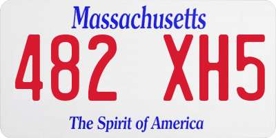 MA license plate 482XH5