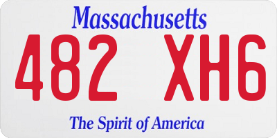 MA license plate 482XH6
