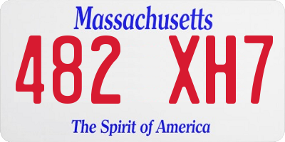 MA license plate 482XH7