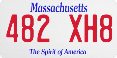 MA license plate 482XH8