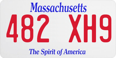 MA license plate 482XH9