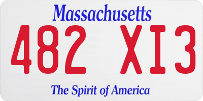 MA license plate 482XI3