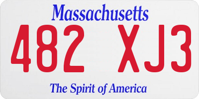 MA license plate 482XJ3