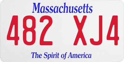 MA license plate 482XJ4