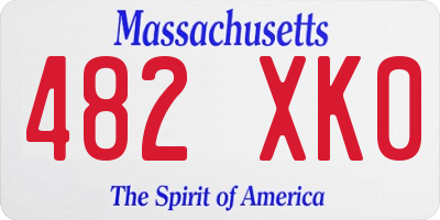 MA license plate 482XK0